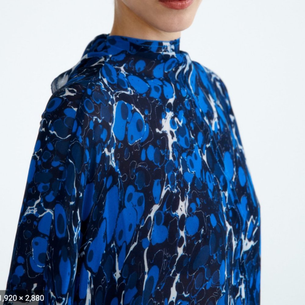 ZARA PRINTED BLOUSE WITH BOW